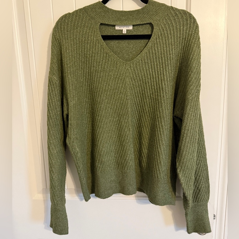 Boutique Sage V-Neck Sweater • L